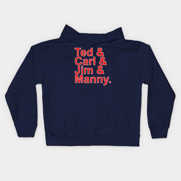 The Great Red Sox Left Fielders Kids Hoodie by Retro Sports